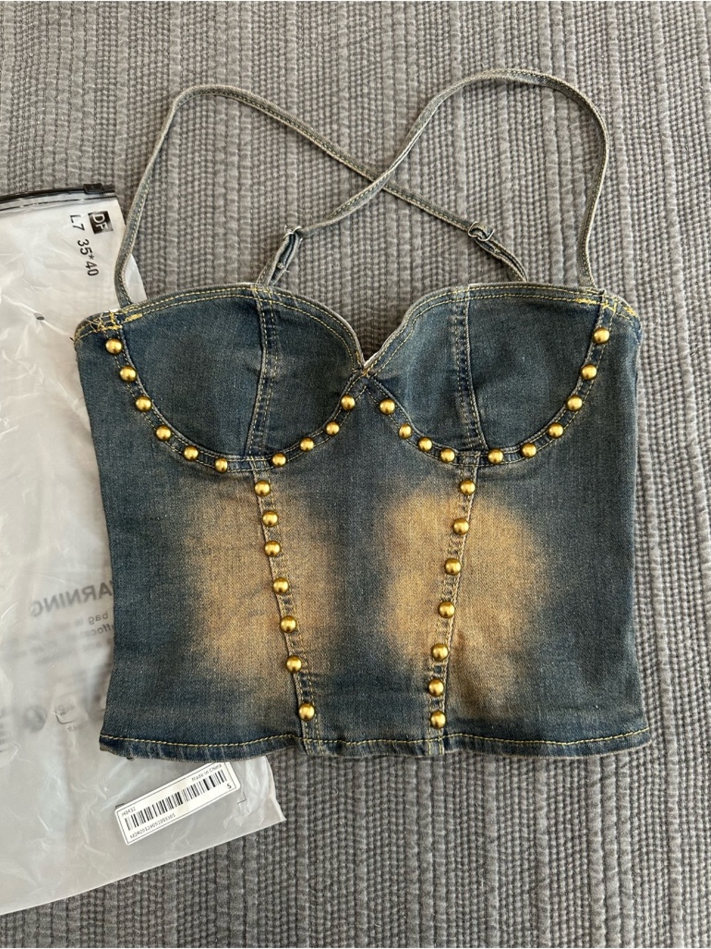 SHEIN denim crop top